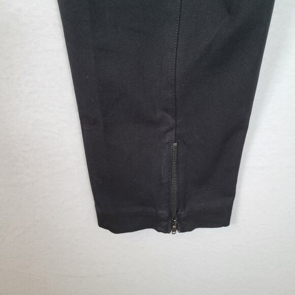 Eileen Fisher Womens Slim Ankle Trouser Pant Size Large Black Organic Cotton - Picture 2 of 13